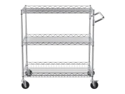 Carrito utilitario SucceBuy 76,2 x 45,7 x 82,3 cm 300 kg 3 niveles 6 ganchos con ruedas