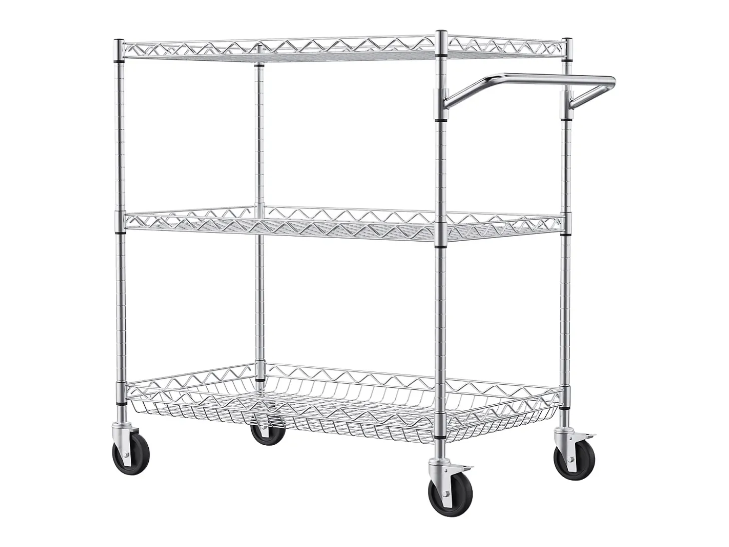 Carrito utilitario SucceBuy 76,2 x 45,7 x 82,3 cm 300 kg 3 niveles 6 ganchos con ruedas