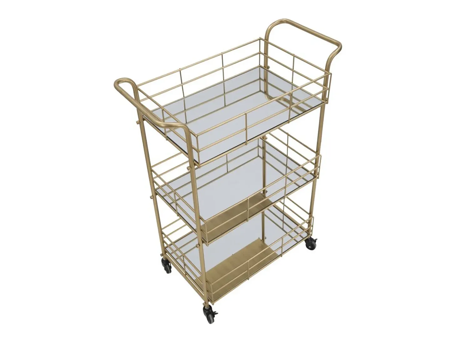 Carrito VKH4, Oro, 60x30,5x80 cm, Kendra Home
