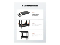 Carro de Servicio SucceBuy Carro Utilitario con Ruedas de Plástico Resistente de 2 Niveles con Ruedas Giratorias de 360° (2 con Frenos), 1015 x 450 x 850 mm