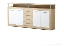 CAVA Aparador bajo contemporáneo de roble y blanco - 197 cm