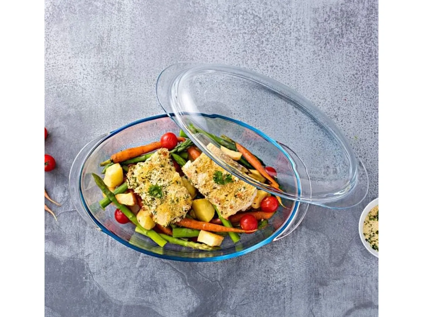 Cazuela Classis Vidrio Pyrex 4,1L ovalada con tapa 10x20x33 cm