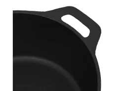 Cazuela de hierro fundido negra Ø26,5 cm 5L - cocción uniforme, compatible con gas, eléctrica y fuego