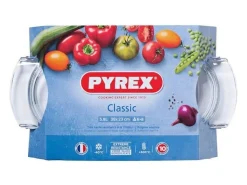 Cazuela ovalada Classic Vidrio Pyrex con tapa 15x39x23 cm