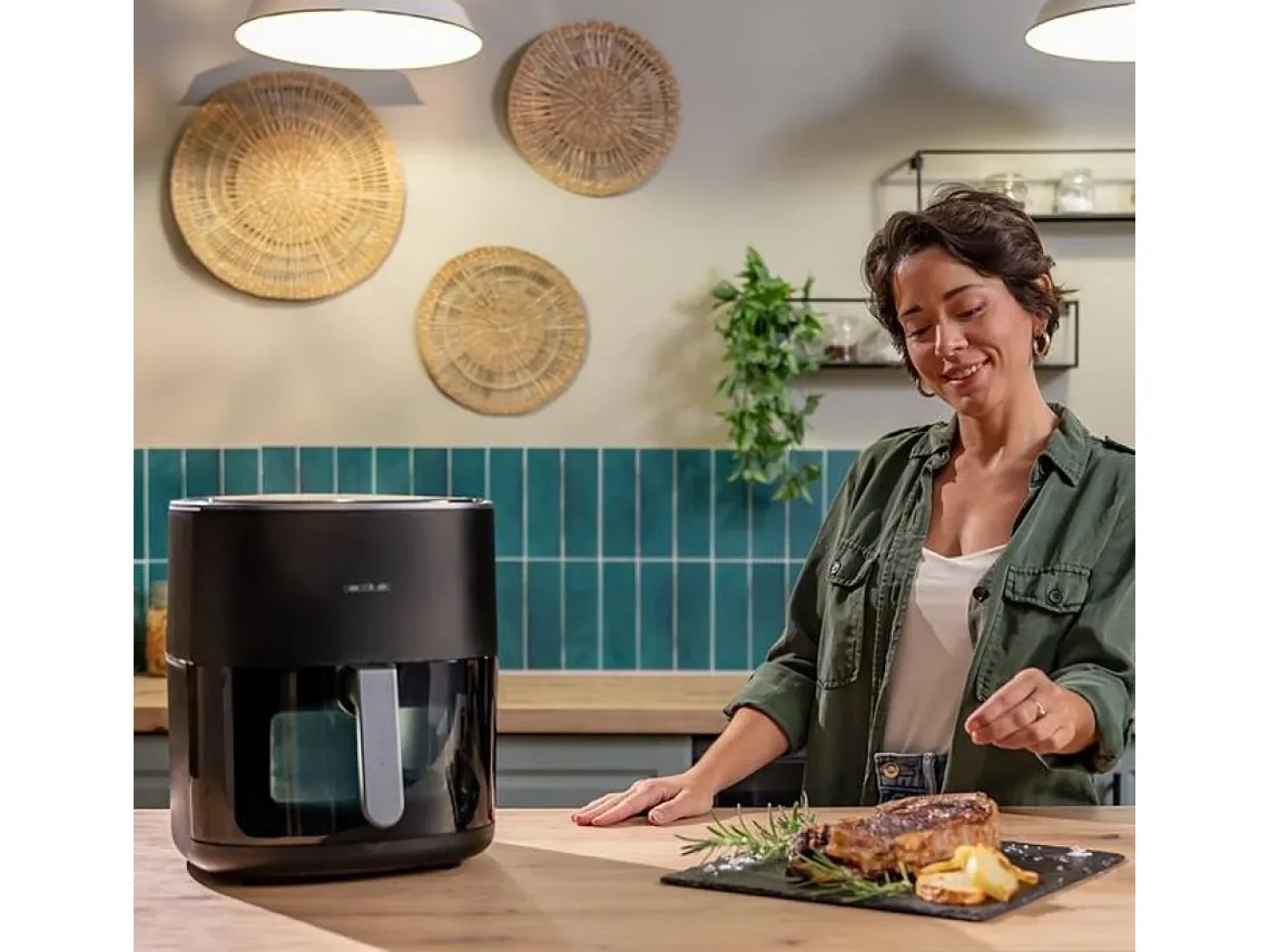 Cecotec Freidora sin aceite Cecofry&Grill Duoheat 6500