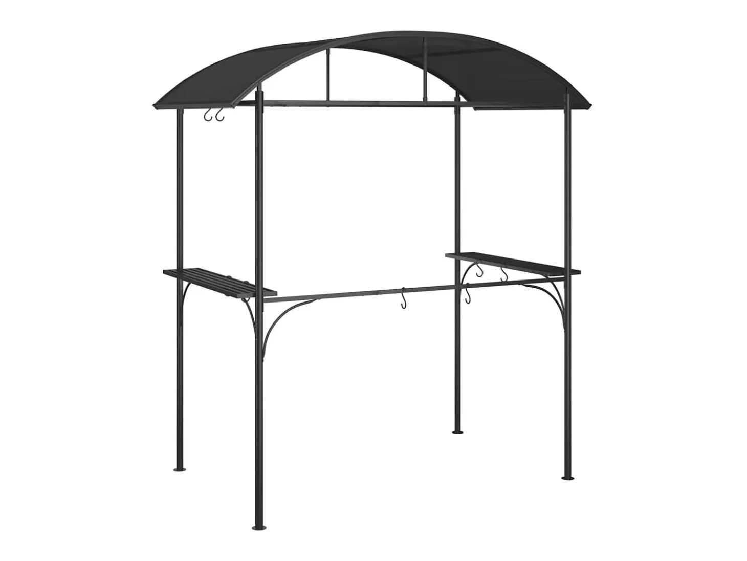Cenador barbacoa estante lateral acero antracita 220x115x230 cm ES503026