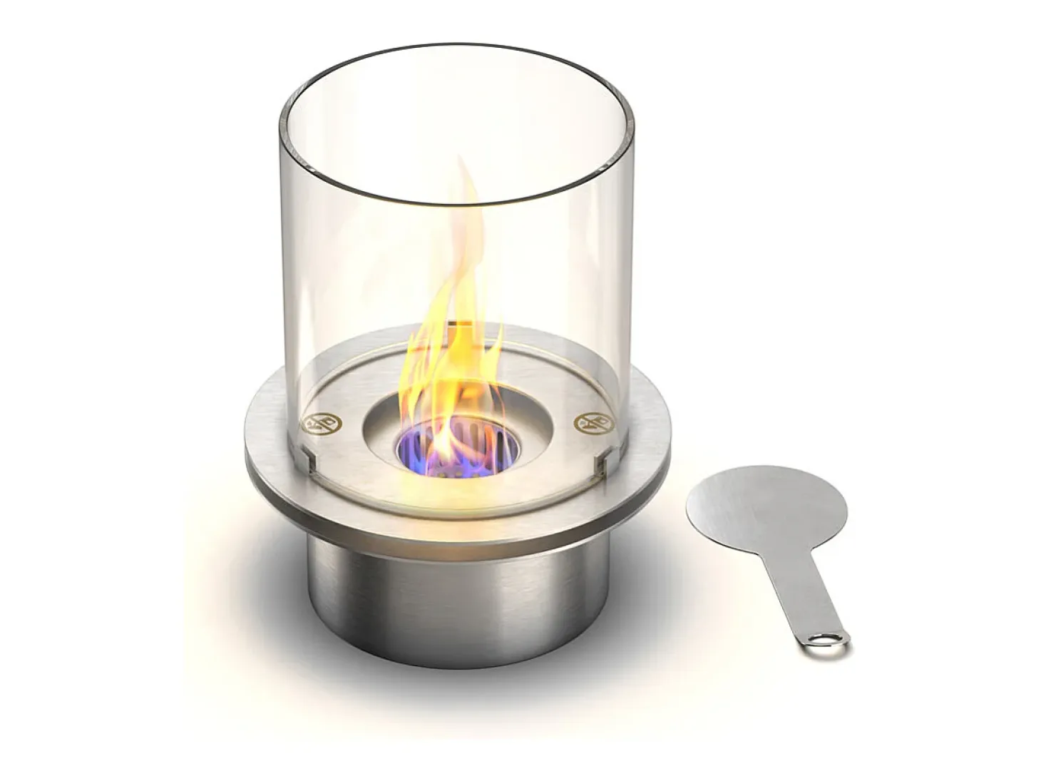Chimenea de bioetanol, brasero de jardín, de pie, para uso interior y exterior, RAFFAELLO Corda Beige, d.35 x h.55