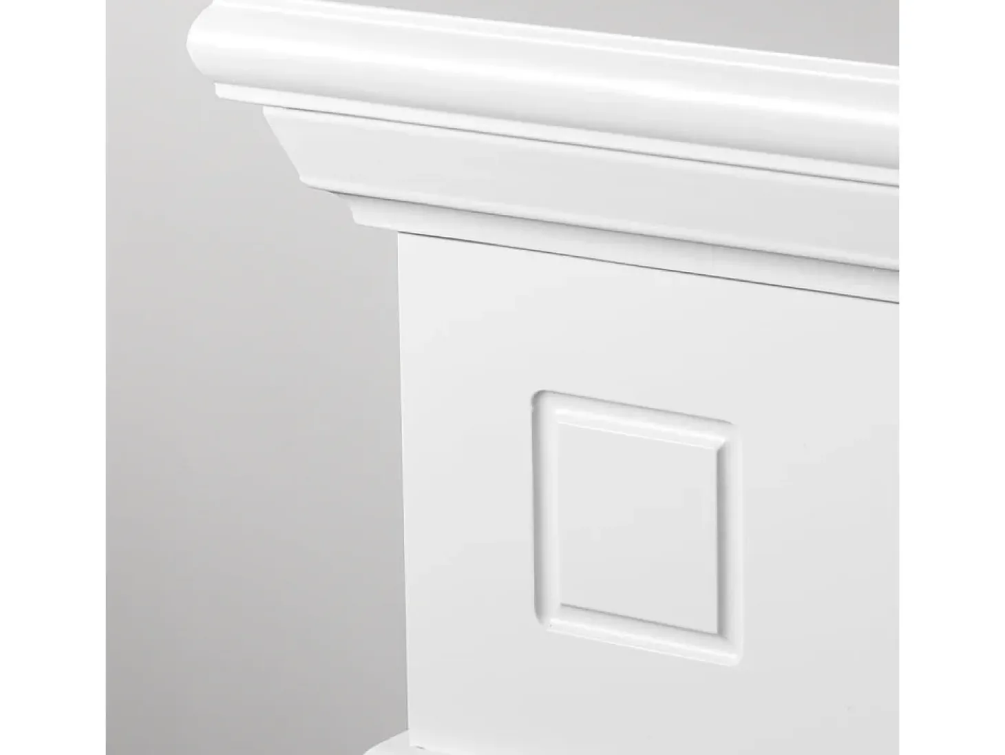 Chimenea de bioetanol Cambridge, de pie, en madera blanca, 110 x 37 x 102 cm.