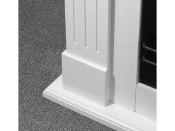 Chimenea de bioetanol Cambridge, de pie, en madera blanca, 110 x 37 x 102 cm.