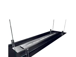 Chimenea de bioetanol de acero con quemador y cristal de 65 cm.