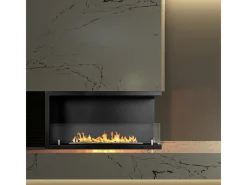 Chimenea de bioetanol de esquina empotrada, biochimenea de esquina 90x45 SUTRI 90 DX