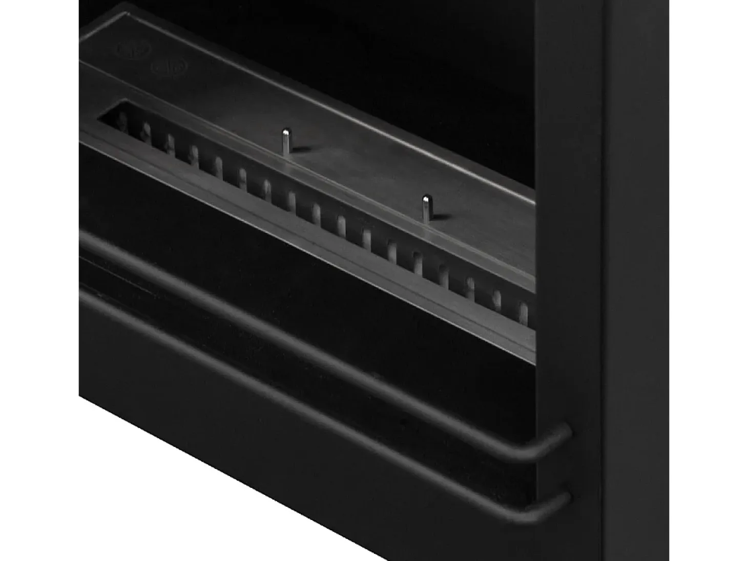 Chimenea de bioetanol de pie BELLINI de madera efecto mármol negro, fabricada en Italia, L96 x P35 x H96