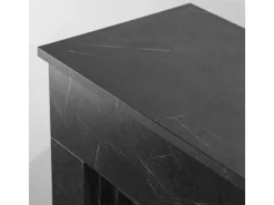 Chimenea de bioetanol de pie BELLINI de madera efecto mármol negro, fabricada en Italia, L96 x P35 x H96