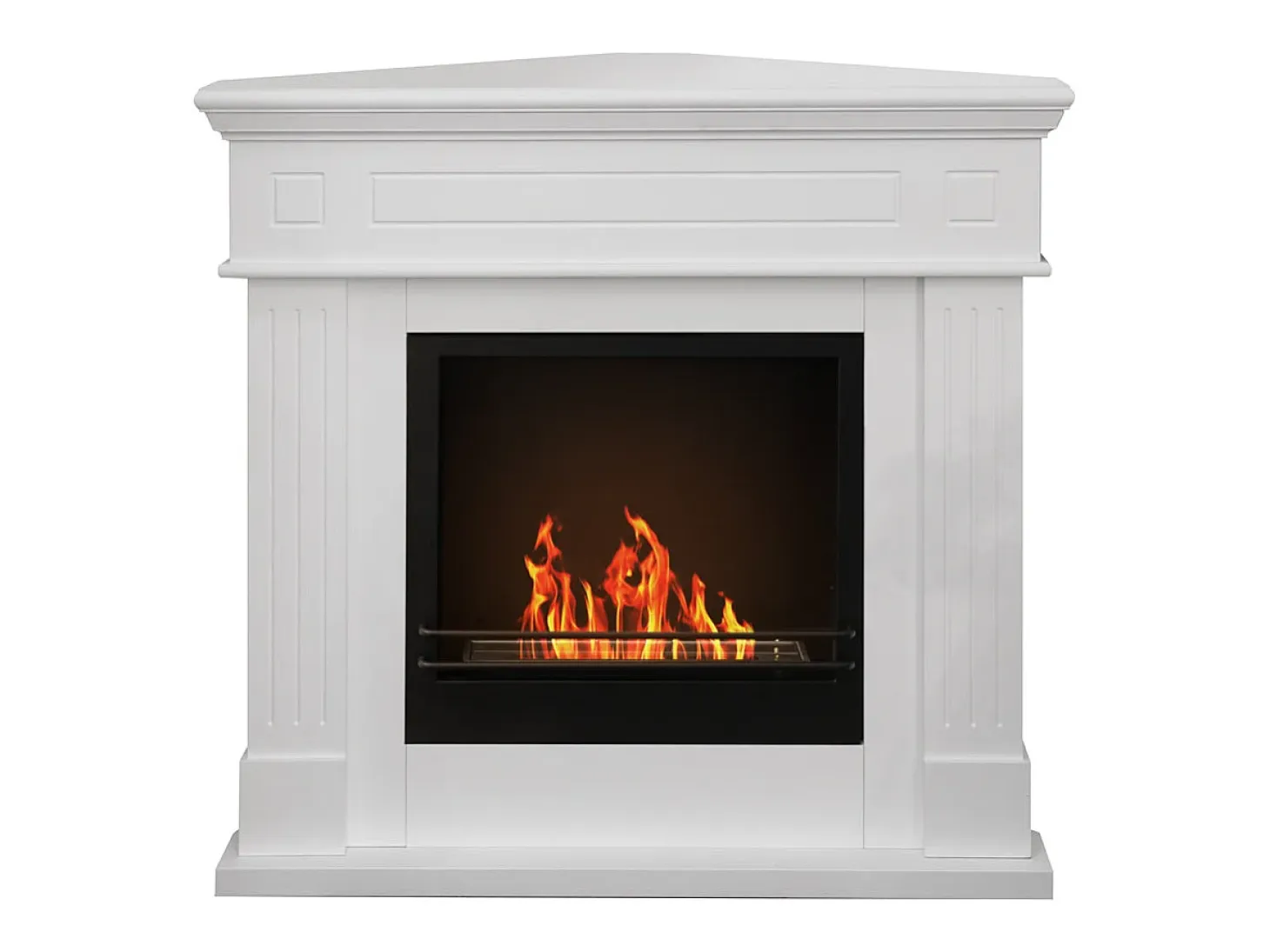 Chimenea de bioetanol de esquina, chimenea de suelo de esquina FORD Blanco L110 x P63 x H102