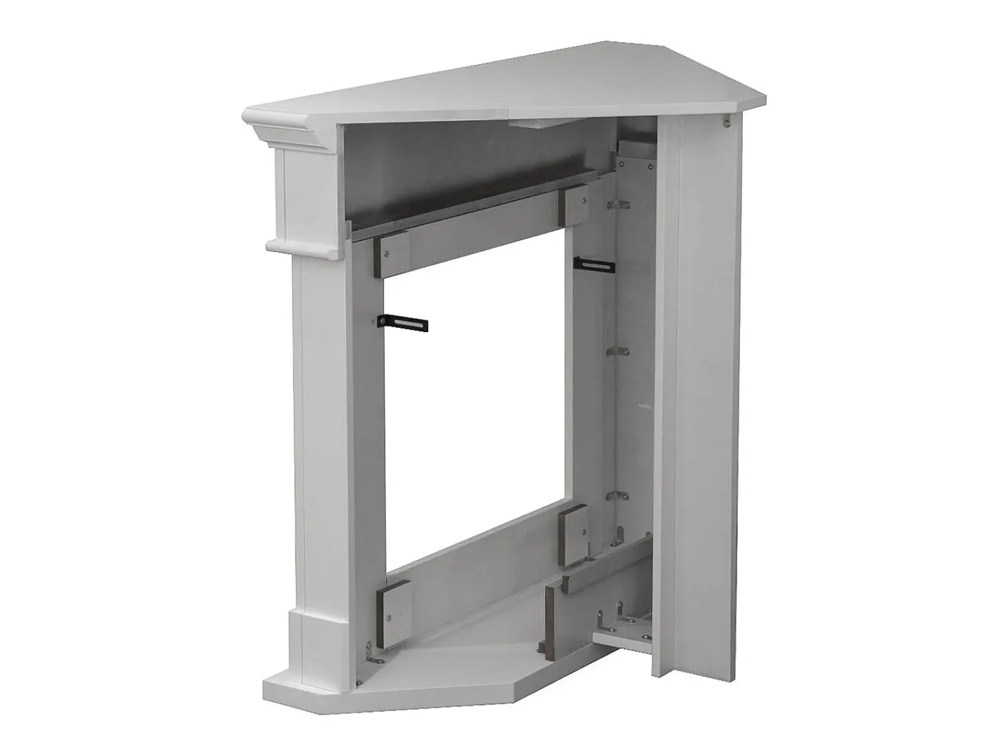 Chimenea de bioetanol de esquina, chimenea de suelo de esquina FORD Blanco L110 x P63 x H102
