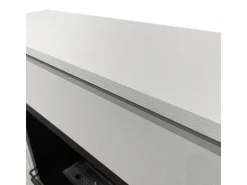 Chimenea de bioetanol de pie BELLINI de madera blanca, fabricada en Italia, L96 x P35 x H96