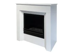 Chimenea de bioetanol de pie BELLINI de madera blanca, fabricada en Italia, L96 x P35 x H96