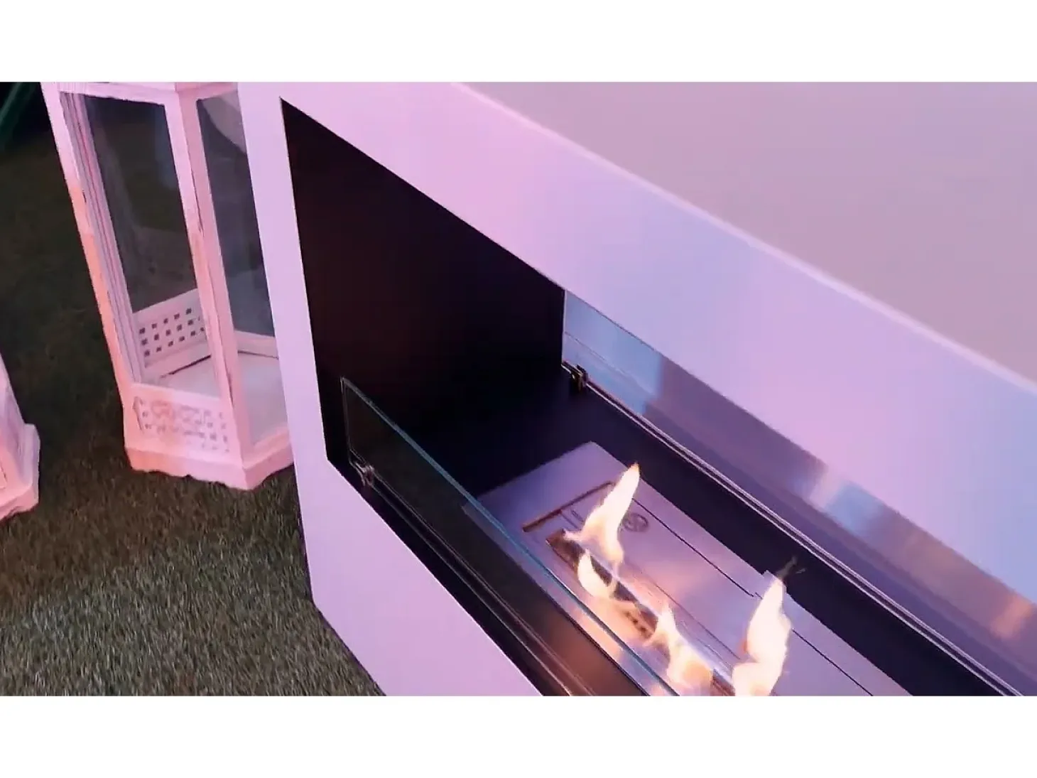 Chimenea de bioetanol de suelo para uso interior y exterior Giotto S Negro 100x30x70