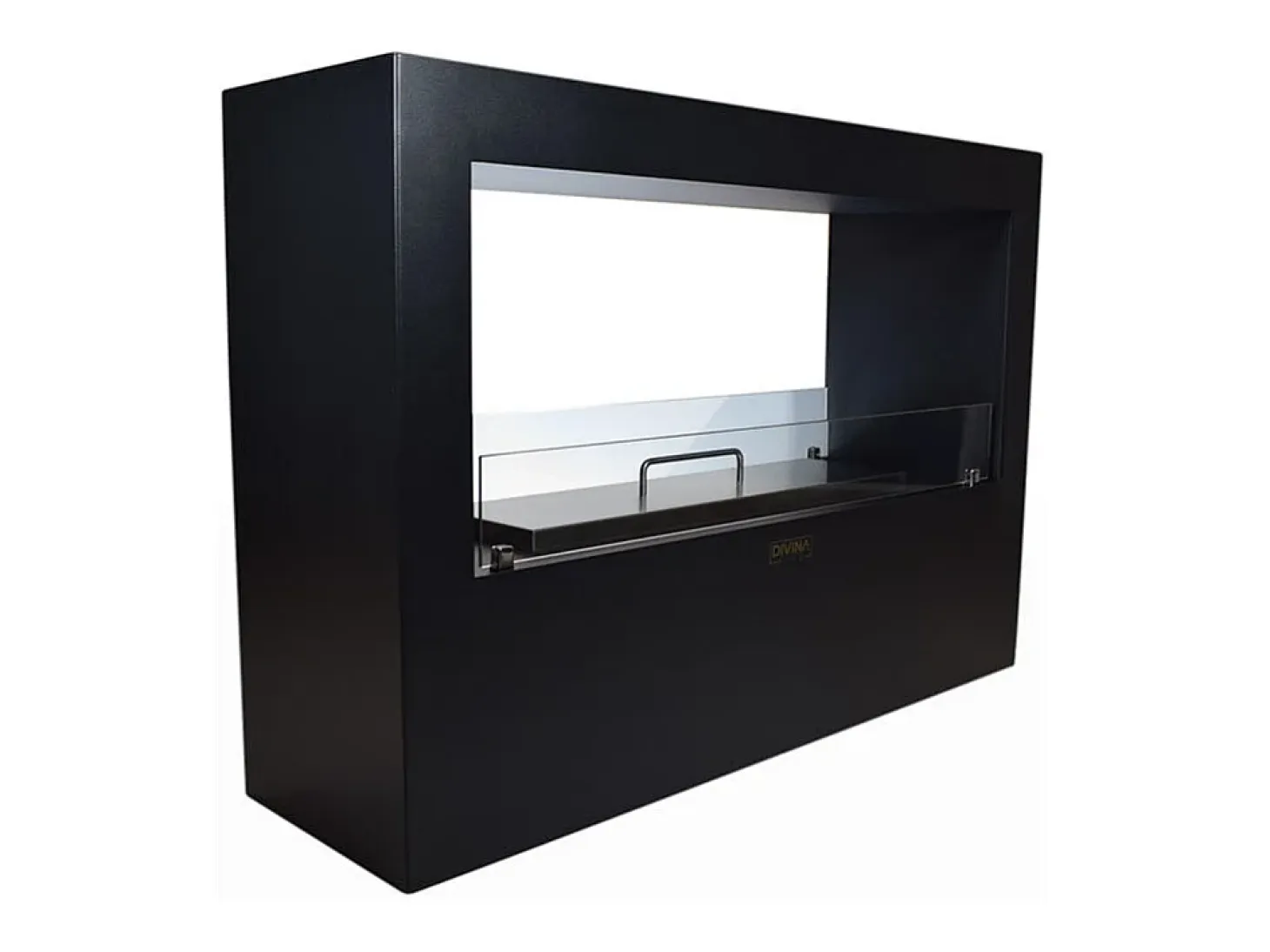 Chimenea de bioetanol de suelo para uso interior y exterior Giotto S Negro 100x30x70