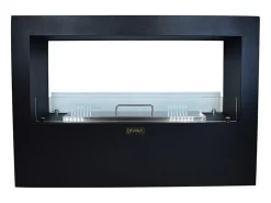 Chimenea de bioetanol de suelo para uso interior y exterior Giotto S Negro 100x30x70
