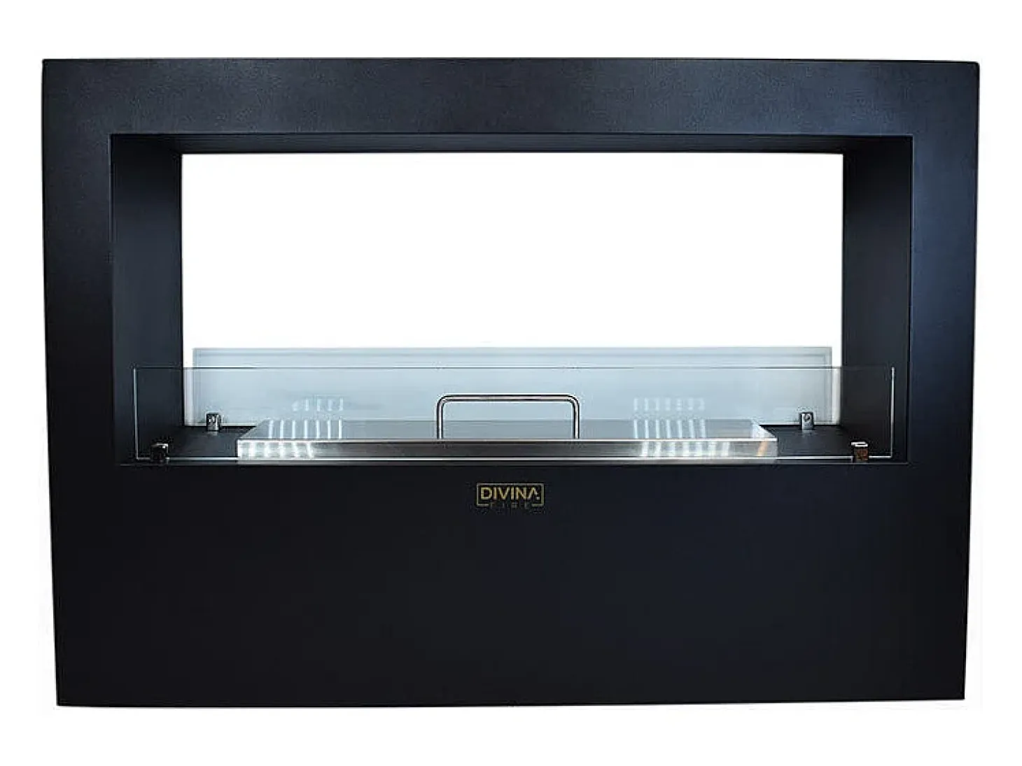 Chimenea de bioetanol de suelo para uso interior y exterior Giotto S Negro 100x30x70