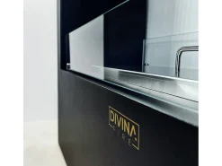 Chimenea de bioetanol de suelo para uso interior y exterior Giotto S Negro 100x30x70