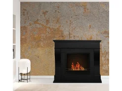 Chimenea de bioetanol de pie WASHINGTON, color negro (L111 x P43 x H99)