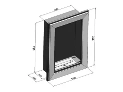 Chimenea de bioetanol empotrada Frame 550 SimpleFire con cristal negro
