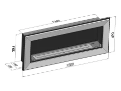 Chimenea de bioetanol empotrada Frame 1200 SimpleFire con cristal negro