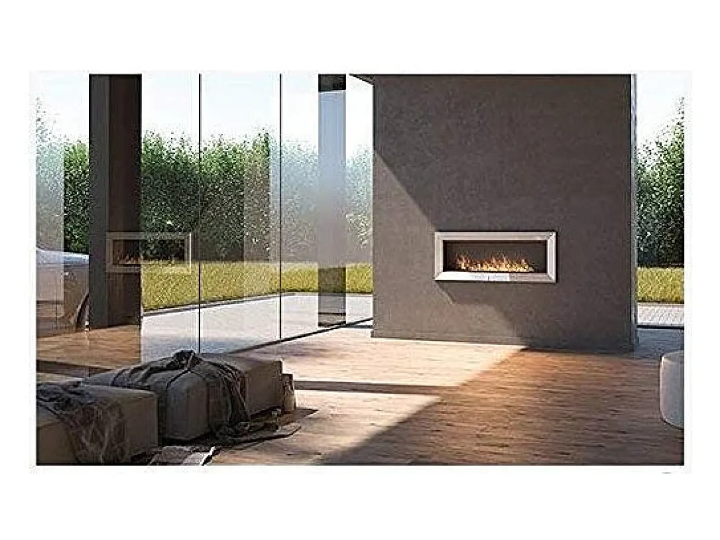 Chimenea de bioetanol empotrada Frame 1200 SimpleFire con cristal negro