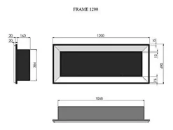 Chimenea de bioetanol empotrada Frame 1200 SimpleFire con cristal - Negro mate