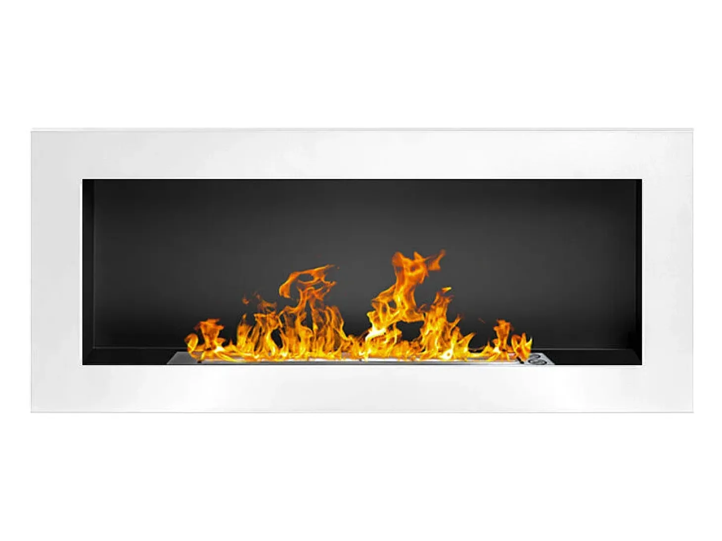 Chimenea de bioetanol Lucca White para pared o empotrada, L 90 x P 12 x H 40