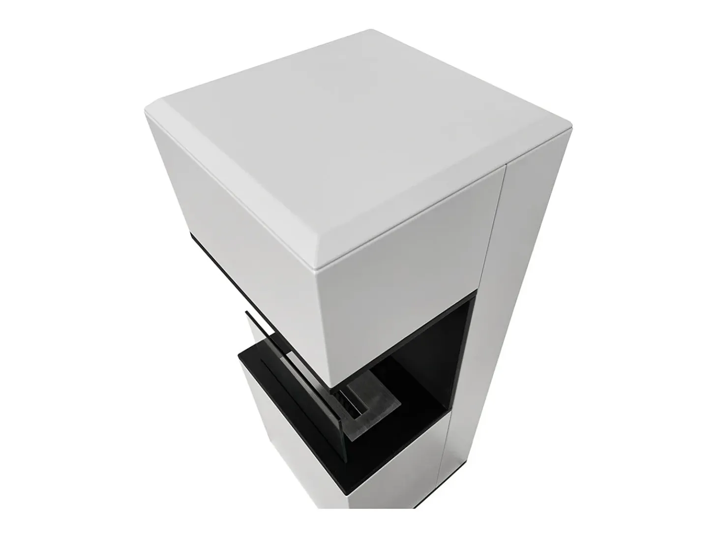 Chimenea de bioetanol Oslo, biochimenea independiente en acero blanco, L38xP38xH100