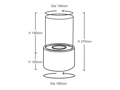 Chimenea de bioetanol Oslo, biochimenea independiente en acero negro, L38xP38xH100
