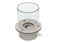 Chimenea de bioetanol STROMBOLI Pearl White, brasero de pie para uso interior y exterior, d.60 x h.56