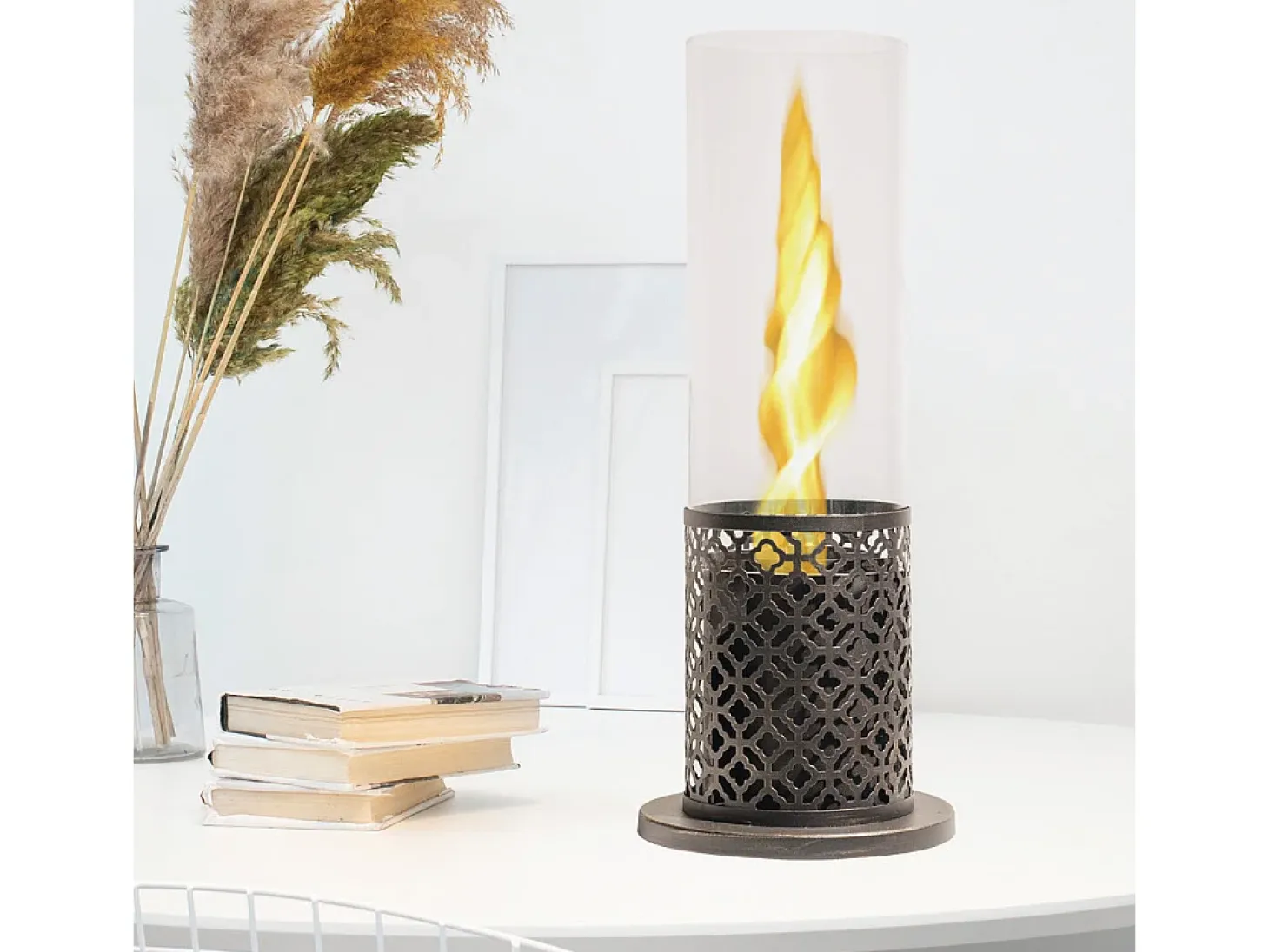 Chimenea de bioetanol TOLOSA Black Gold de sobremesa D20 x H49,5 para interior y exterior