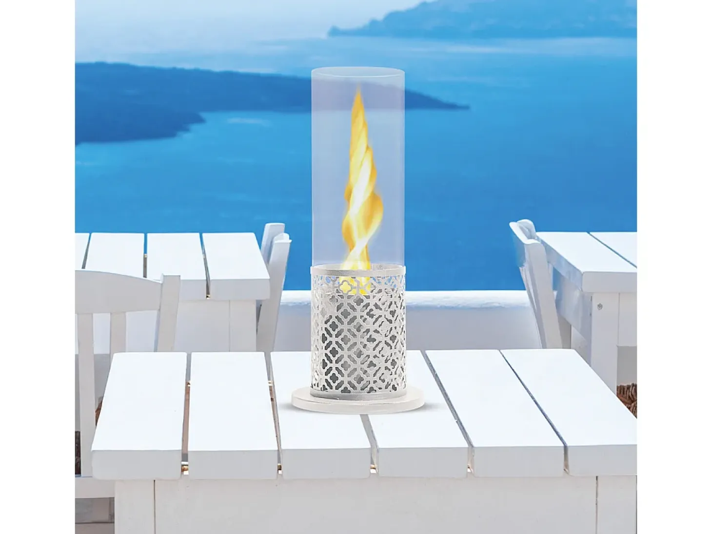 Chimenea de bioetanol TOLOSA Black Gold de sobremesa D20 x H49,5 para interior y exterior