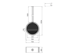 Chimenea de vapor de agua empotrada Corner L1200 con llama multicolor, efecto 3D y control mediante app, depósito de 2,4 l - 120 cm