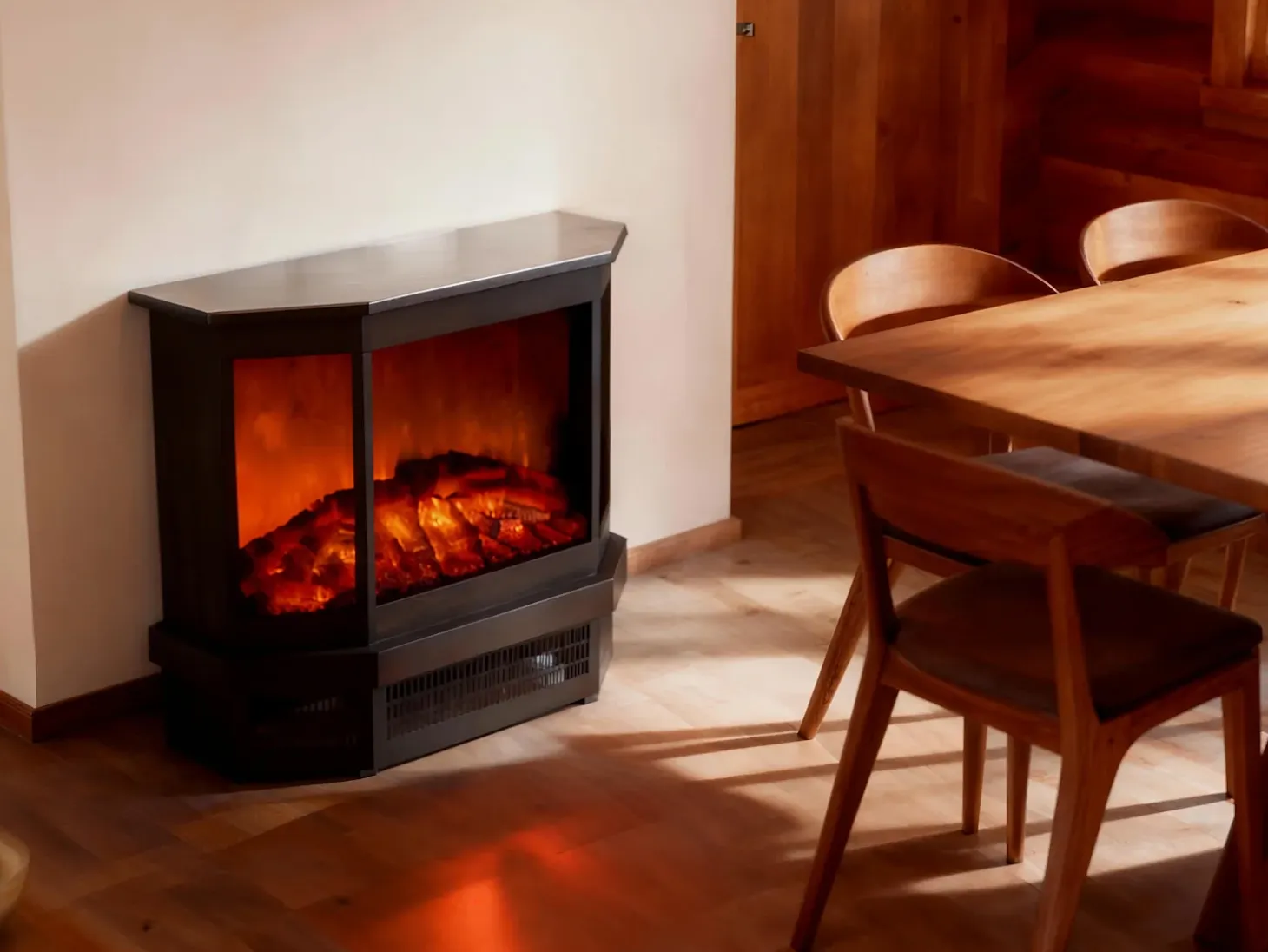 Chimenea eléctrica - Estilo retro - Independiente - An. 55,8 x Pr. 22,5 x Al. 51,6 cm - Negra - ETNA