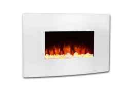 Chimenea eléctrica BALDERIA Enjo - Chimenea de pared, calefacción 2000 W - Blanco