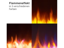 Chimenea eléctrica BALDERIA Enjo - Chimenea de pared, calefacción 2000 W - Blanco