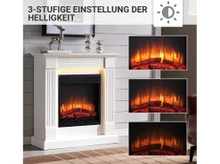 Chimenea eléctrica BALDERIA Ladina - Chimenea de pie - Blanca