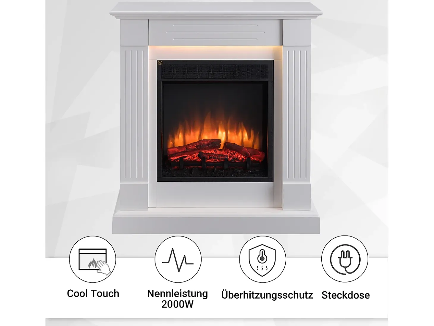 Chimenea eléctrica BALDERIA Ladina - Chimenea de pie - Blanca