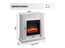Chimenea eléctrica BALDERIA Ladina - Chimenea de pie - Blanca