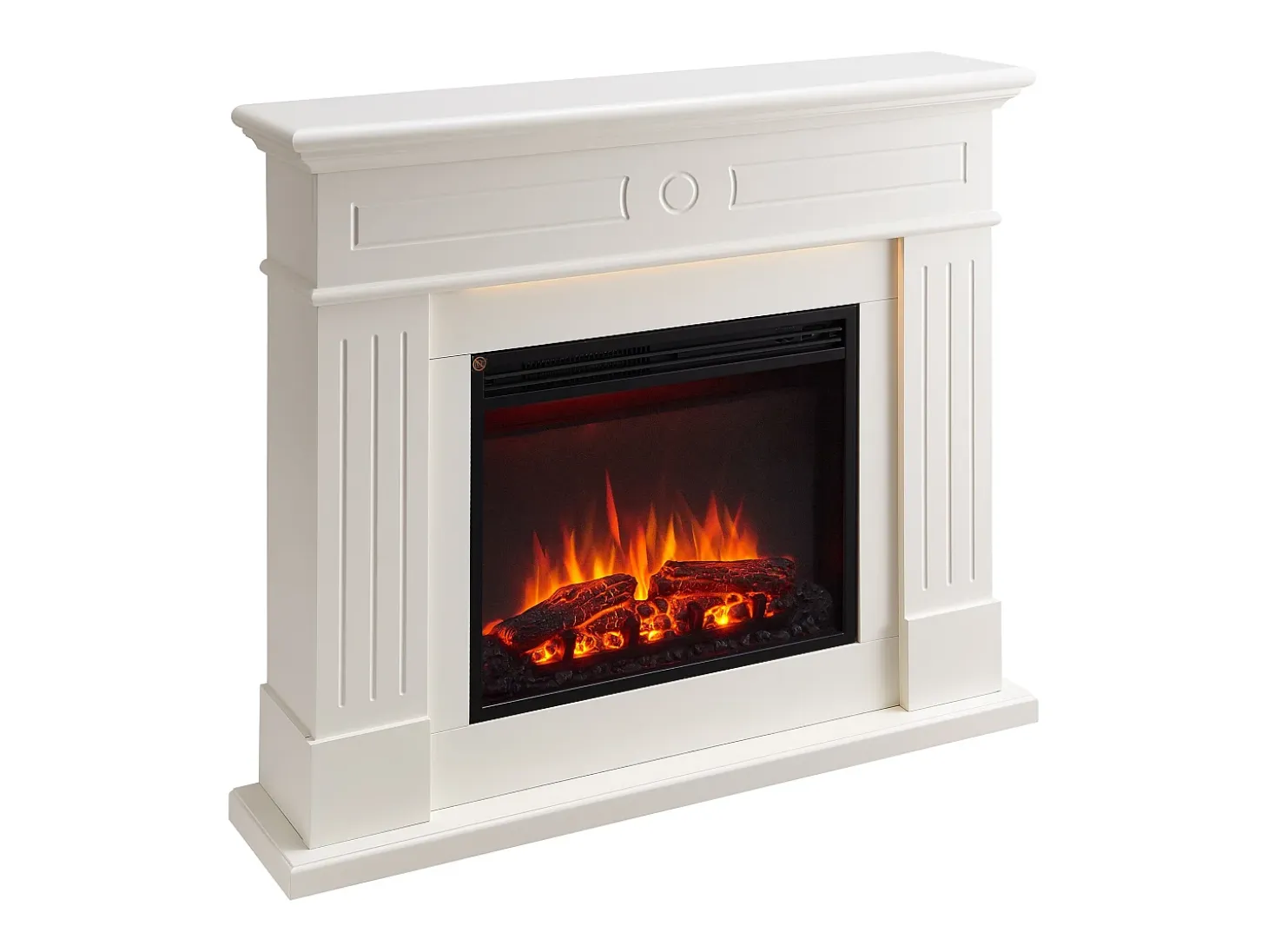 Chimenea eléctrica BALDERIA Leandros - Chimenea de pie - Blanca