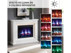 Chimenea eléctrica BALDERIA Baldur - Chimenea de pie - Blanca