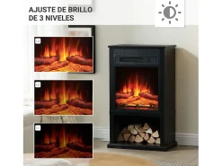 Chimenea eléctrica BALDERIA Ember - Chimenea de pie - Negro