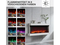 Chimenea eléctrica BALDERIA Achilles (L) - Chimenea de pared con calefacción - Blanco
