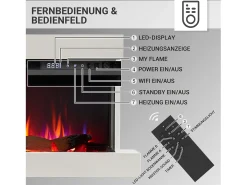Chimenea eléctrica BALDERIA Achilles (L) - Chimenea de pared con calefacción - Blanco