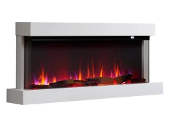Chimenea eléctrica BALDERIA Achilles (L) - Chimenea de pared con calefacción - Blanco